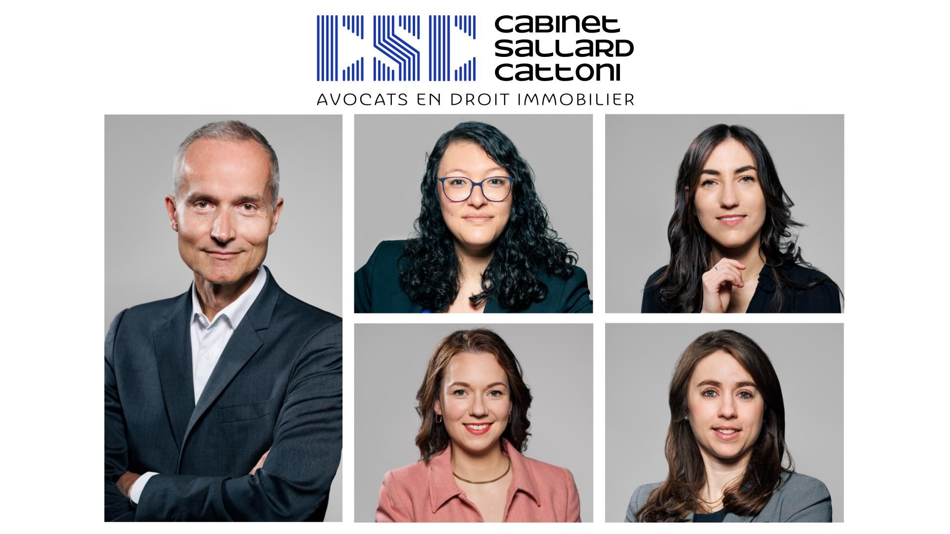 L'équipe du Cabinet Sallard Cattoni — six avocats en droit immobilier, dirigée par Maître Frédéric Cattoni